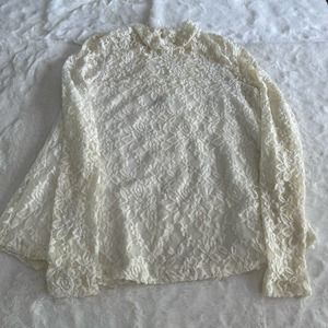 abercrombie and fitch high neck lace long sleeve shirt size small
